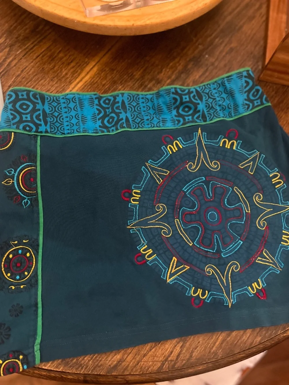 Cute blue boho miniskirt